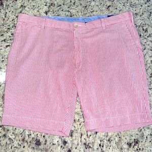 Polo Ralph Lauren Pink Seersucker Shorts Size 40” Stretch Straight Fit Men’s